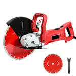 HYCHIKA Scie à béton électrique, 4300RPM Motor Circular Saw Cutter, Includes Water Line and Pump, for Stone Brick Wood