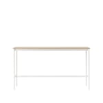 Muuto Base high bar table Oak, white legs, plywood edge, b50 l190 h105