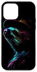 Coque pour iPhone 12 mini Paresseux coloré dans un chapeau expression vibrante