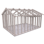 Byggstomme Attefallshus 22° 6000x4766 mm med Loft