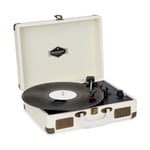 Record Player Vinyl LP Stereo Speakers Retro Audio USB Portable Belt drive Cream