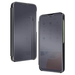 Clear View Case for Samsung Galaxy A14 5G with Mirror Cover Video Stand Black