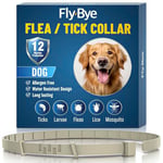 Fly-Bye - Collier anti-puces pour chiens, traitement contre les puces assurant une protection de 12 mois, Gris