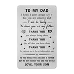 Gezxin Dad Gifts from Son- Personalised Dad Father's Day Card Gift from Son- Love My Dad Birthday Wallet Card- Father Wedding Valentines Christmas Thanksgiving Xmas Presens