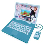 Lexibook La Reine des Neiges Frozen Ordinateur Portable éducatif bilingue Anglais/français, Jouet pour Enfant avec 130 activités d'apprentissage, Jeux et Musique, Bleu et Violet, JC798FZi1