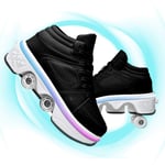 NNZZY Chaussures A roulettes, LED Deform Wheels Skates, Roller Shoes Casual Sneakers, Walking Skates Hommes Femmes Patins à Quatre Roues