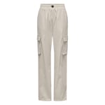 Pantalon FEMME Only Onlcashi Cargo Pant Wvn Noos coton mélangé écru