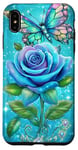 Coque pour iPhone XS Max Adorable rose turquoise et papillon avec étoiles et papillons