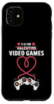 Coque pour iPhone 11 V is For Video Games Gamers Couples Saint Valentin