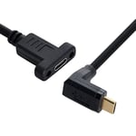 cablecc Câble de données USB-C coudé à 90 degrés vers le haut et vers le bas USB 3.1 type C mâle vers femelle 30 cm