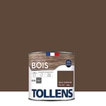 TOLLENS - Peinture extérieure bois 2 en 1 - Ultra Résistante - Finition Satin - Laque Riche en Résine - Pour Toute Boiserie Extérieure - Sans Sous-Couche - Brun Normand - 0,5L = 8m2