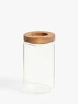 John Lewis Airtight Glass Storage Jar with Acacia Wood Lid, Clear/Natural