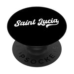 Saint Lucia Typeset Love St. Lucia St. Lucian Pride PopSockets Adhesive PopGrip