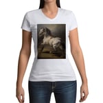 T-Shirt Femme Col V Theodore Gericault Etude De Cheval Gris Peinture Huile