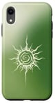 Coque pour iPhone XR Esthétique Vert Aura Soleil Étoiles Célestes Planète Astrologie