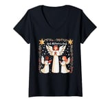 Womens Hark The Herald Angels Sing Christmas Carol Song V-Neck T-Shirt