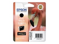 Epson T0871 - 11.4 ml - photo noire - originale - emballage coque avec alarme radioélectrique/ acoustique - cartouche d'encre - pour Stylus Photo R1900