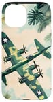 Coque pour iPhone 15 Bombardier B-17G Green Pop Art Tropical B-17 Flying Fortress de la Seconde Guerre mondiale