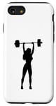 Coque pour iPhone SE (2020) / 7 / 8 Silhouette Femme Overhead Pressing a Barbell