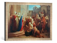 Kunst für Alle 'Image encadrée de Gustav Henri naeke La Sainte Elisabeth verteilt aumône dans Le Cadre de Haute qualité Photos Fait Main Pression sur l'art de Wartburg, 60 x 40 cm, Argent Raya