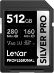 Silver Pro Carte Sd 512Go, Carte Mémoire Sd Uhs-Ii, V60, U3, C10, Jusqu'À 280Mo/S En Lecture, 160Mo/S En Écriture, Carte Sdxc Pour Dslr/Caméra/Photographe/Vidéaste/Passionné (Lsdsipr512G-Bnnaa)