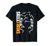 Twins Halloween Matching Skeletwins Funny Dancing Skeletons T-Shirt