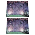 2pcs 7X5Ft Flowers Wall Photography Backdrops Brick Backdrop Spring Stuido9106