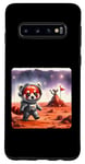 Coque pour Galaxy S10 Red Panda Astronaute Exploring Planet. Alien Rock Space