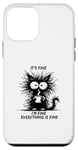 Coque pour iPhone 12 mini Cute Black Cat It's Fine I'm Fine Everything Is Fine Funny