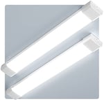 Anten 2 x Neon LED 150CM | 45W 4950lm Connectable Tube LED | Blanc Froid(6000K) Reglette LED IP65 Imperméable Luminaire Plafonnier pour Garage Ateliers Sous-sol Salle de bain Bureau Parking