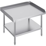 Vevor - Table de preparation en metal 30 x 36 x 26 pouces, avec protection anti-eclaboussures a 3 cotes, hauteur reglable, construction en acier