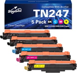 TN247 Toner compatible avec Brother TN-247 TN-243CMYK pour MFC-L3710CW L3730CDN L3750CDW L3770CDW HL-L3210CW L3230CDW L3270CDW DCP-L3510CDW L3550CDW (2 noirs) Cyan, 1 magenta, 1 jaune)