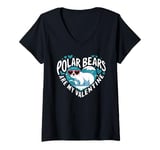 Womens Polar Bears Are My Valentine Cute Polar Bear Valentines Day V-Neck T-Shirt