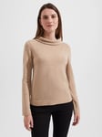 Hobbs Audrey Plain Roll Neck Cashmere Blend Jumper, Oatmeal