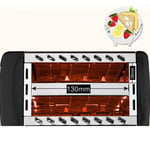 Black 2 Slice Extra Wide Slot Toaster Full Automatic Machine