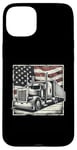 iPhone 15 Plus Semi-Trailer Trucker Big Rig American Flag Truck Driver Case