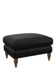 John Lewis Camber Leather Footstool, Light Leg