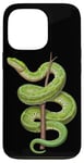 Coque pour iPhone 13 Pro Amoureux Drôles De Python D'arbre Vert, Serpents, Reptiles