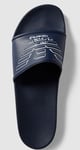 Emporio Armani EA Logo Navy Sliders Sandals Slides Size UK 4.5 BNWT/BOX