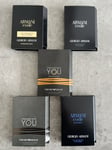 5 X GIORGIO ARMANI code Joblot Colonia, YOU, 5 X 1.2ml EDT Edp Spray Samples💙