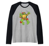 Teenage Mutant Ninja Turtles Raphael Attack Vintage Logo Raglan Baseball Tee