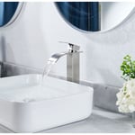 Mitigeur de Lavabo Nickelé Haut Robinet Salle de Bain Cascade Mitigeur pour Vasque Haut de Gamme Design Moderne - Forious