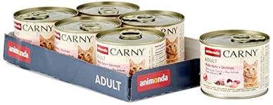 Nourriture pour chat GranCarno Adult d’animonda, nourriture humide pour chat adulte, poulet + crevettes, 6 x 200 g