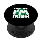 Kiss me I'm Irish, cadeau de la Saint-Patrick pour des amis irlandais PopSockets PopGrip Adhésif