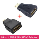 Autre Micro and Mini HDMI Convertisseur HDMI framboise Pi Micro HDMI vers HDMI pour Raspberry Pi 4 B & Mini adaptateur HDMI vers HDMI pour RPI zéro W mâle vers mâle