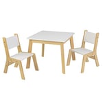 KidKraft Ensemble Table et 2 Chaises pour Enfants en Bois Moderne, Table Enfant avec 2 Chaises, Meubles de Chambre d'enfant, 27025