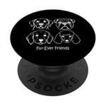 Dog Face Breeds Fur-Ever Friends Cute Puppy Pet Lover PopSockets Adhesive PopGrip