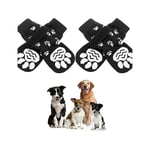 Sollbry - Chaussettes antidérapantes pour chien, 2 paires de protections souples et réglables pour pattes d'animaux de compagnie, protections