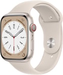 Apple Watch Series 8 Gps + Cellular, 45mm Starlight Aluminium Case With Starlight Sport Band