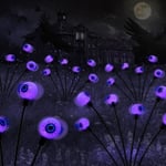 2 Pack Horror Eye Light Halloween Outdoor Decor, 12 Light Waterproof Decor Solar Halloween Light Soveltuu nurmikolle, Pihalle, Juhlasisustus Violetti